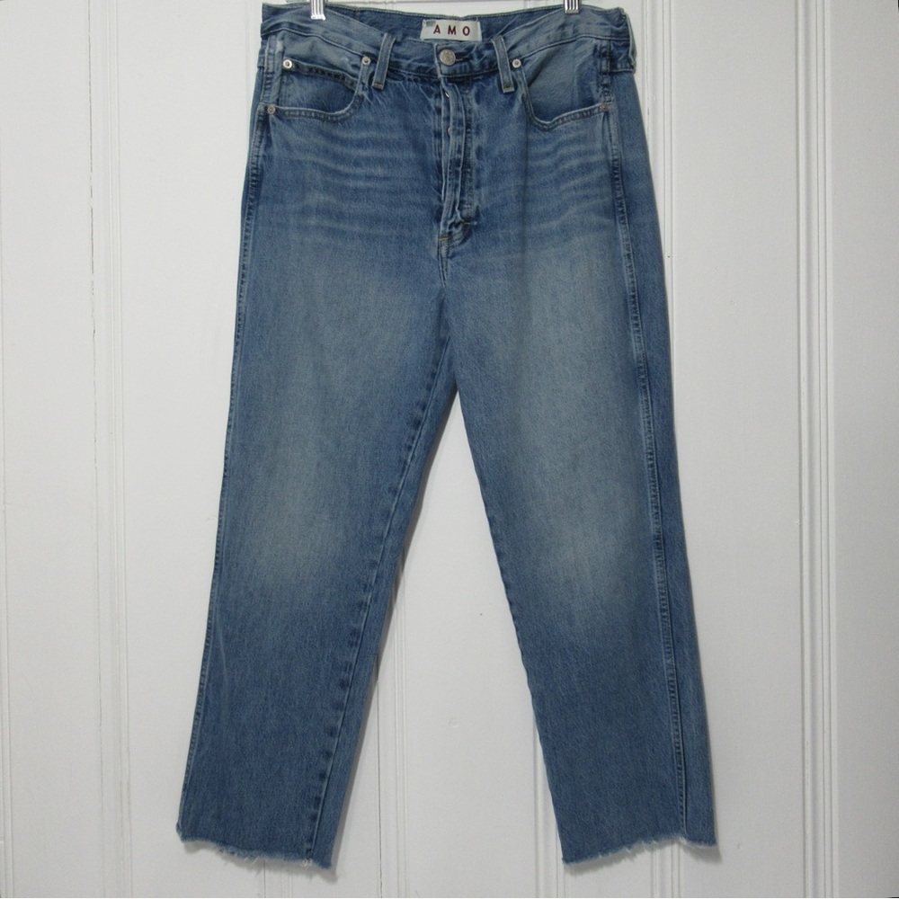 AMO Loverboy Loved Wash Straight Leg Denim Jeans Size 31